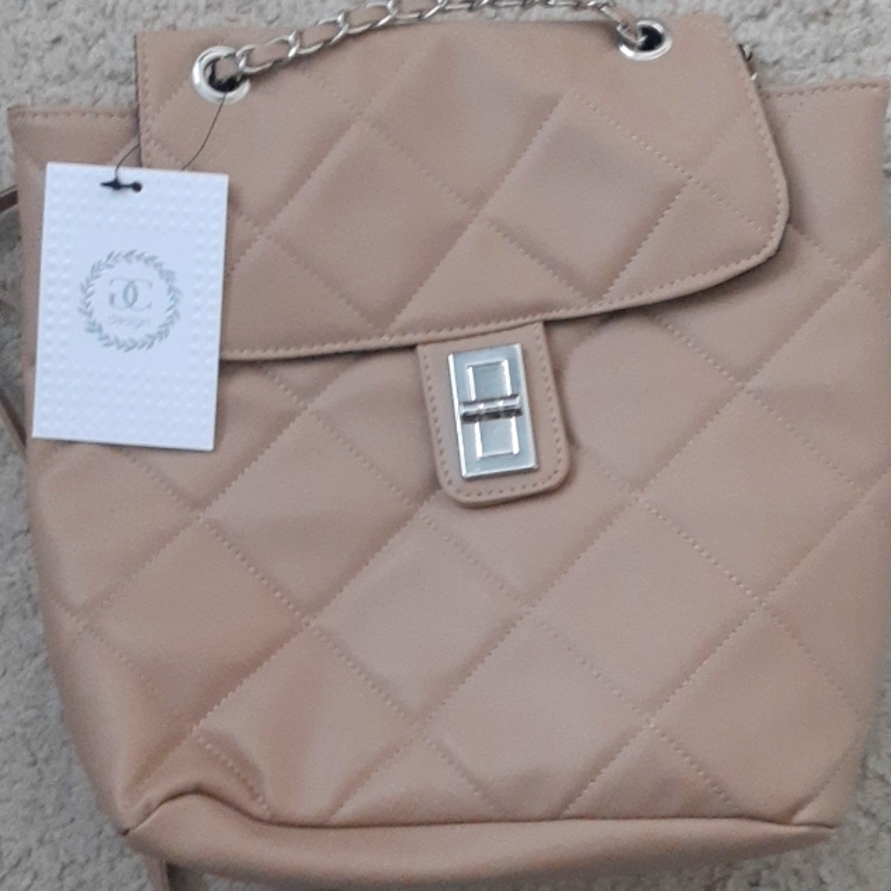 Tan backpack/purse